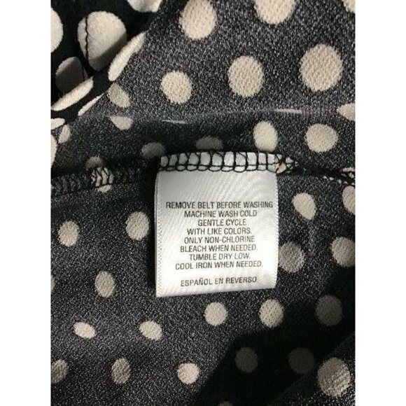 Charter Club Dress Size Large Black White Shift Polka Dot 3/4 Sleeve Work 1279 - Picture 5 of 5